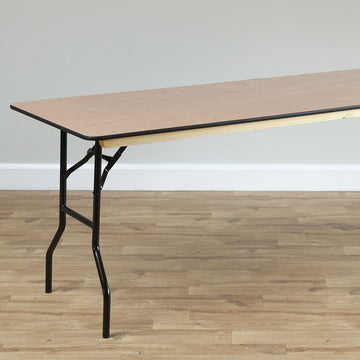 Rectangular Wooden Folding Trestle Table - 6ft x 2ft 6in (1830mm x 760mm)